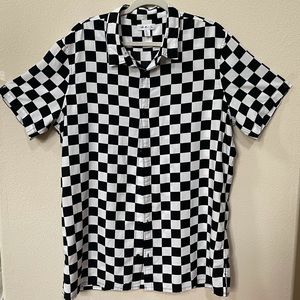 THE RAIL Checkered Button Up Collard Shirt